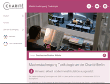 Tablet Screenshot of master-toxikologie.charite.de