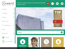 Tablet Screenshot of anaesthesieintensivmedizin.charite.de